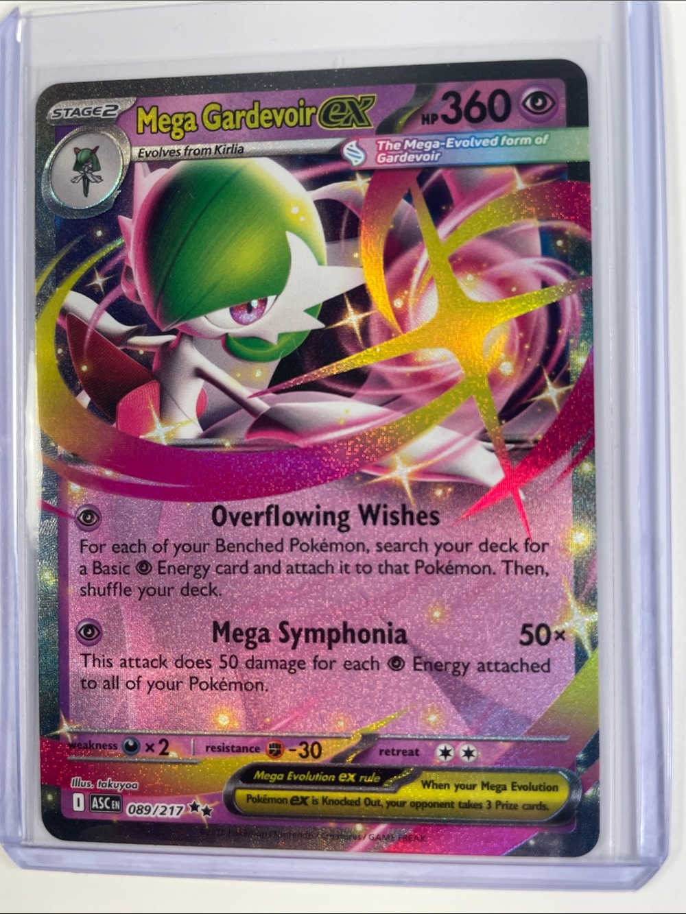 Pokemon Mega Gardevoir EX Pink Green Holo Trading Card